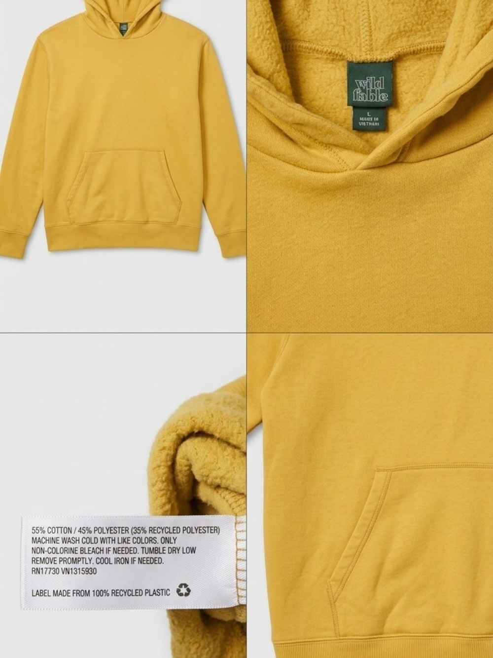 wild fable Mustard Yellow Pullover Hoodie
